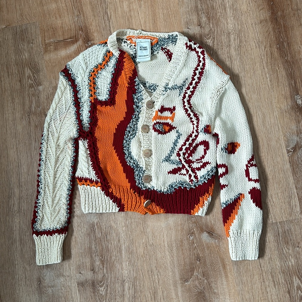 Bethany Williams Beige The Magpie Project Edition Knitted Face Cardigan